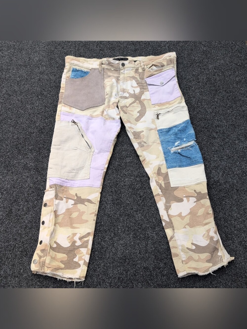Vtg Jordan Craig Pants Mens 42x32 Camo Patchwork Legacy Edition Baggy Denim Jean